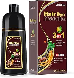“Hair Dye Shampoo 3-in-1 for hair loss and gray coverage”