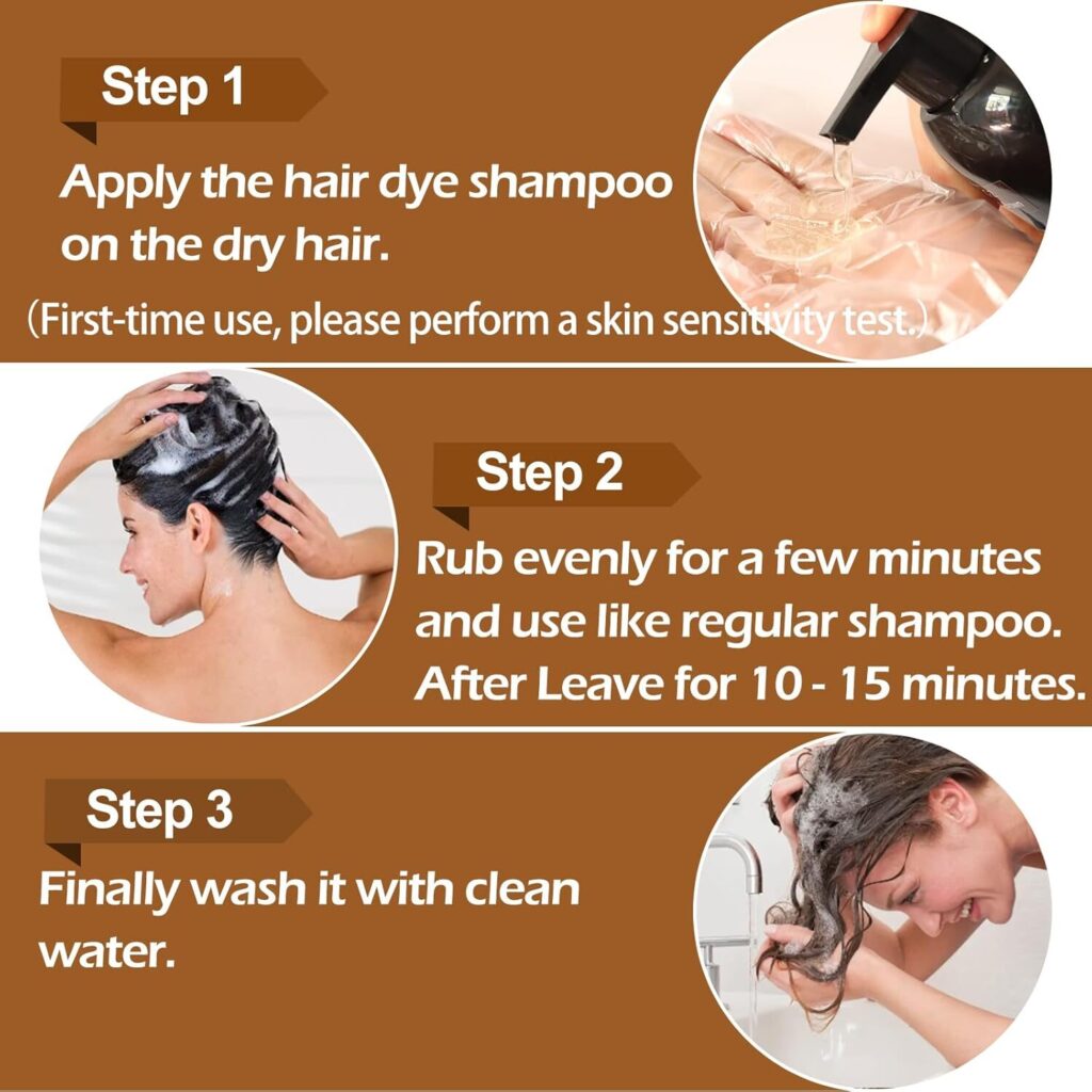 Belle Vita Trends “Natiijooyinka isticmaalka Hair Dye Shampoo 3-in-1 ee timaha caddaanka iyo dhacaya”